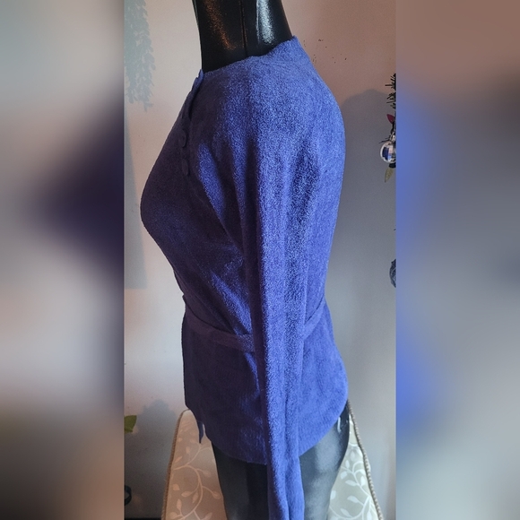 Dalia Blue Sweater with Matching Fabric Belt S - Picture 5 of 8